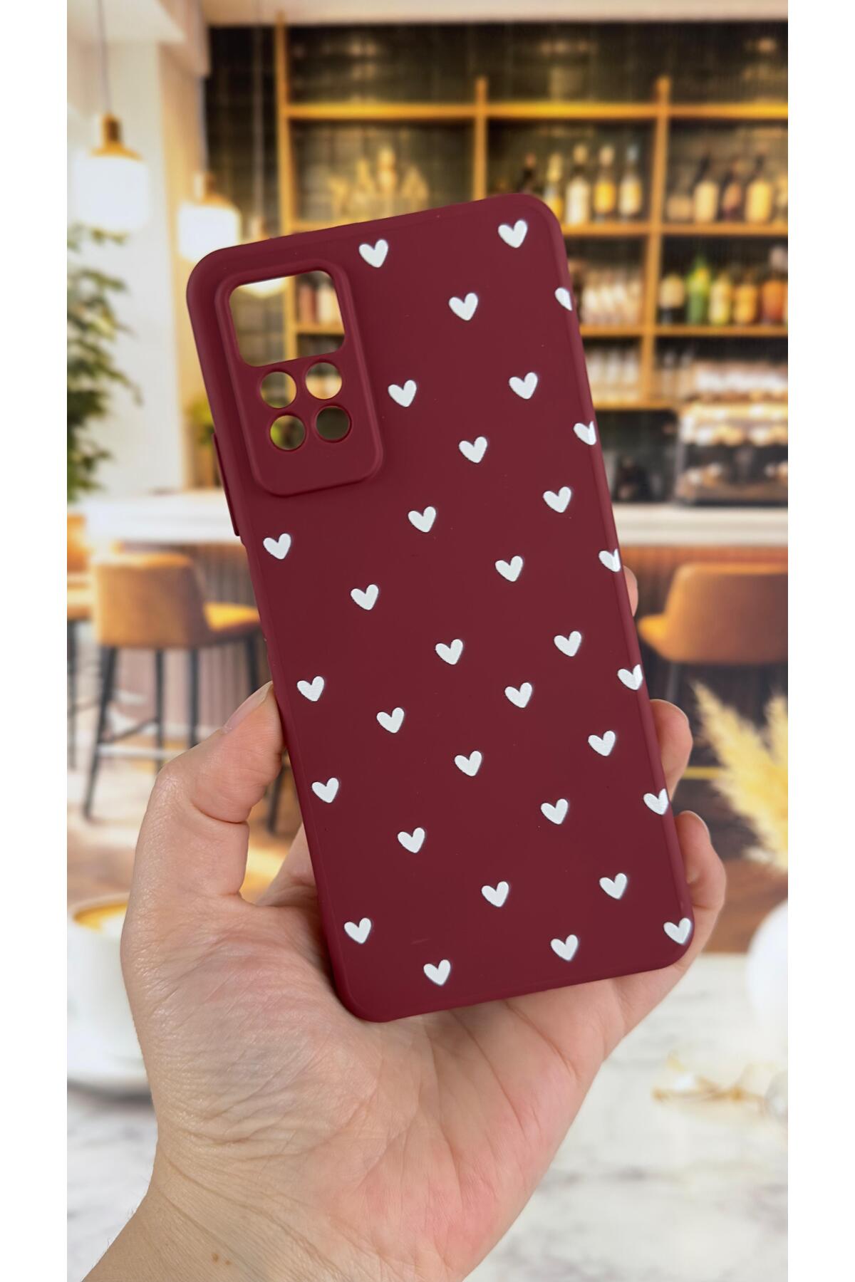 Redmi Note 11 Pro/Note 12 Pro 4G Uyumlu Beyaz Kalp Desenli Silikon Darbe Emici Rubber Kılıf