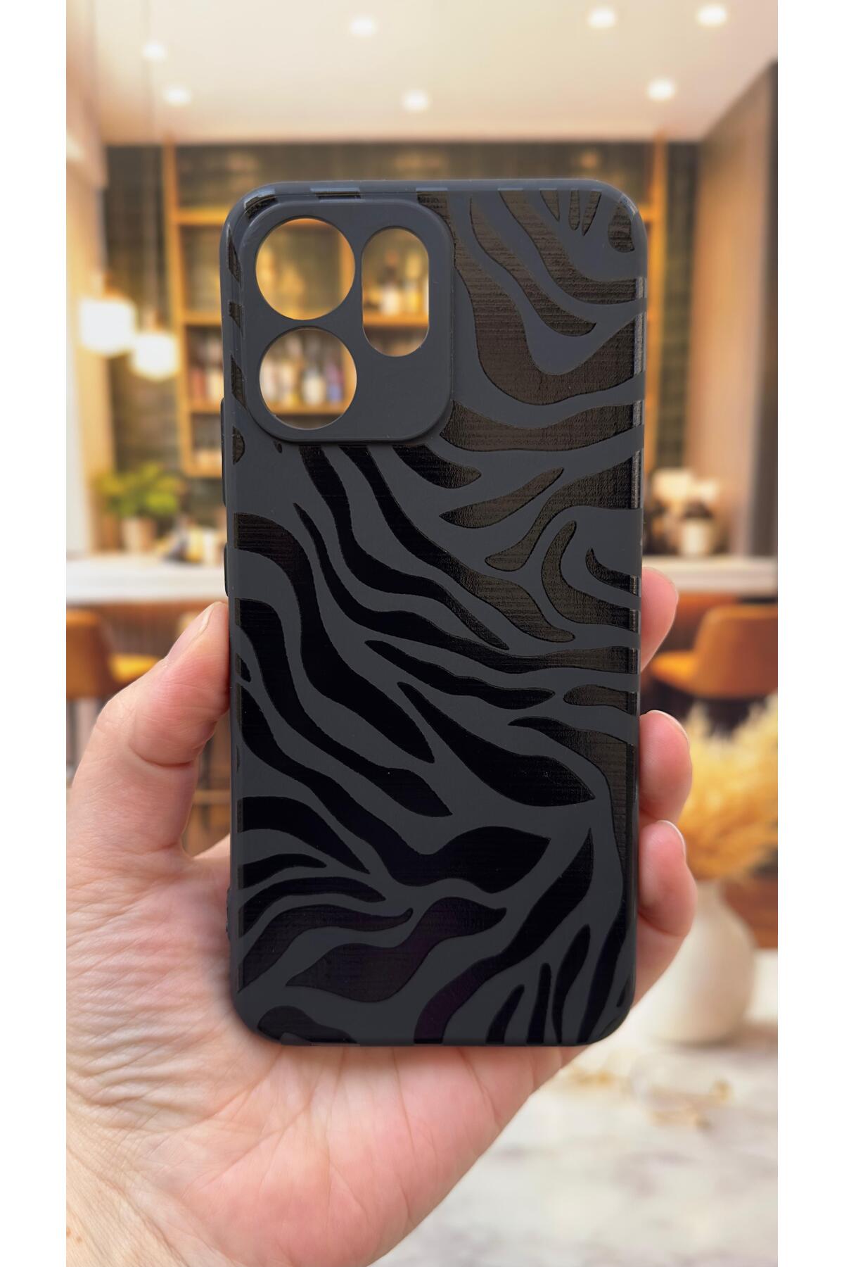 OPPO RENO 14F Uyumlu Zebra Desenli Silikon Darbe Emici Klasik Korumalı Rubber Kılıf