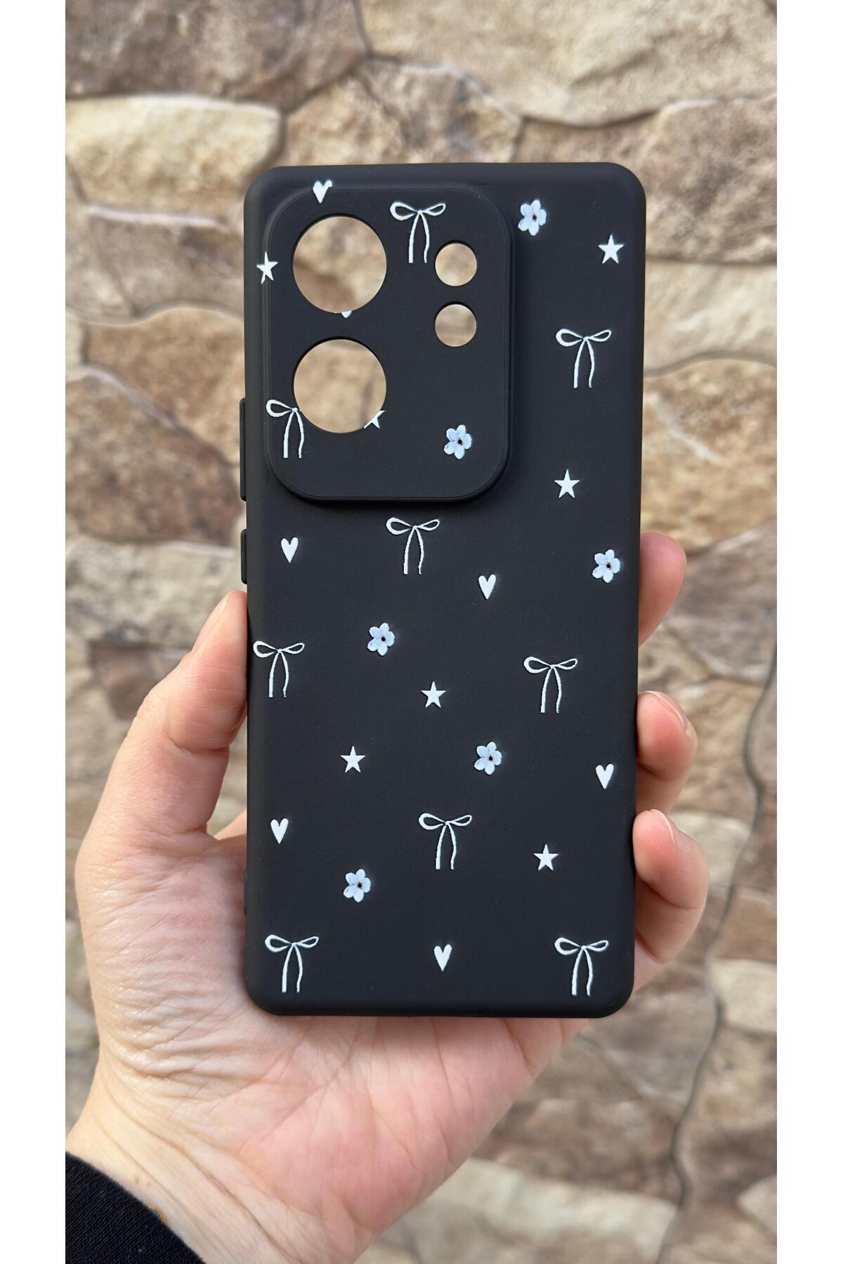İnfinix Zero 30 4g Uyumlu Mini Fiyonk Desenli Silikon Darbe Emici Klasik Korumalı Rubber Kılıf