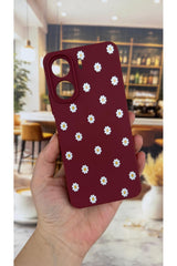 REDMİ 13C Uyumlu Beyaz Papatya Desenli Lansman Kamera Korumalı Yumuşak Silikon RUBBER Kılıf