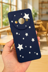 Xiaomi Redmi A3 Uyumlu Mini Yıldız Desenli Silikon Darbe Emici Klasik Korumalı Rubber Kılıf