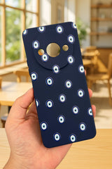 Xiaomi Redmi A3 Uyumlu Nazar Boncuk Desenli Silikon Darbe Emici Klasik Korumalı Rubber Kılıf