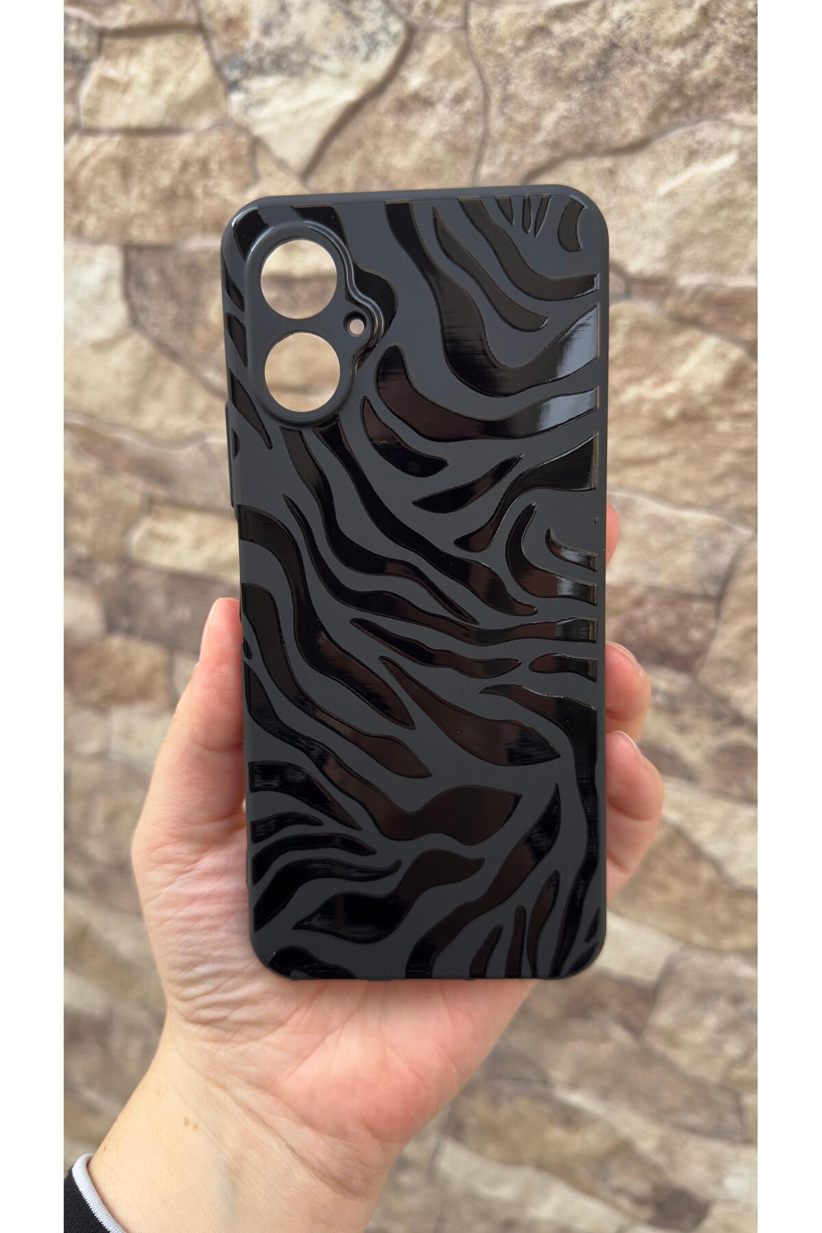 Omix X5 Uyumlu Zebra Desenli Silikon Darbe Emici Klasik Korumalı Rubber Kılıf 277