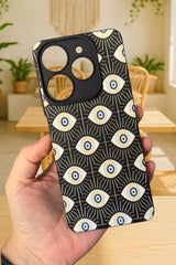 Tecno Spark 10 PRO Uyumlu Evıl Eye Desenli Silikon Darbe Emici Rubber Kılıf