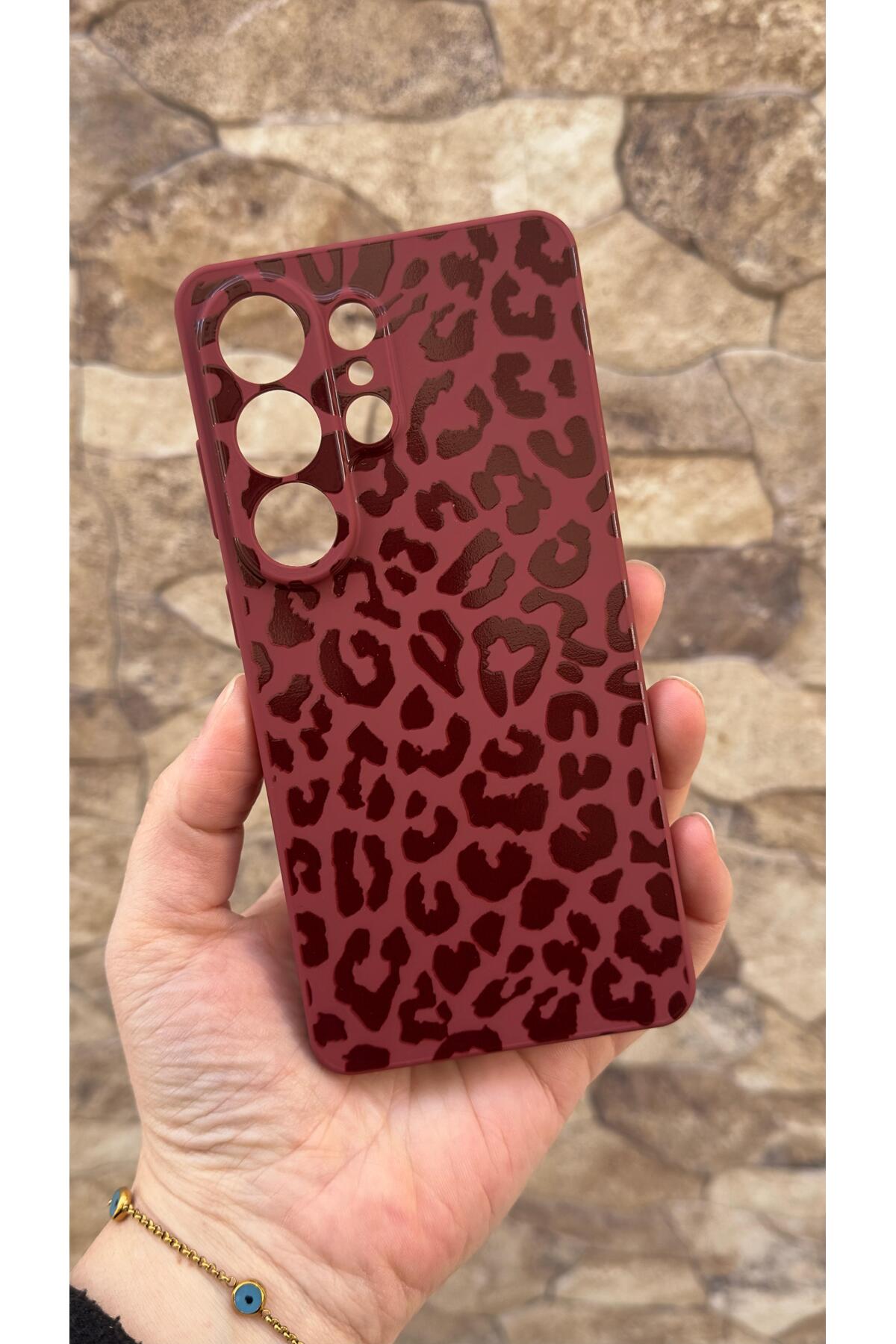 Samsung Galaxy S26 Ultra Uyumlu Leopar Desenli Silikon Darbe Emici Klasik Korumalı Rubber Kılıf