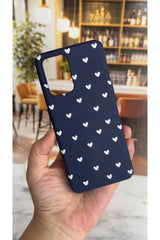 Oppo A54 Uyumlu Mini Beyaz Kalp Desenli Silikon Darbe Emici Klasik Korumalı Rubber Kılıf