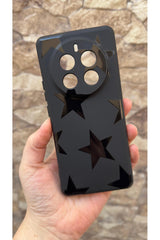 Realme 12 Pro Uyumlu Star Desenli Silikon Darbe Emici Klasik Korumalı Rubber Kılıf