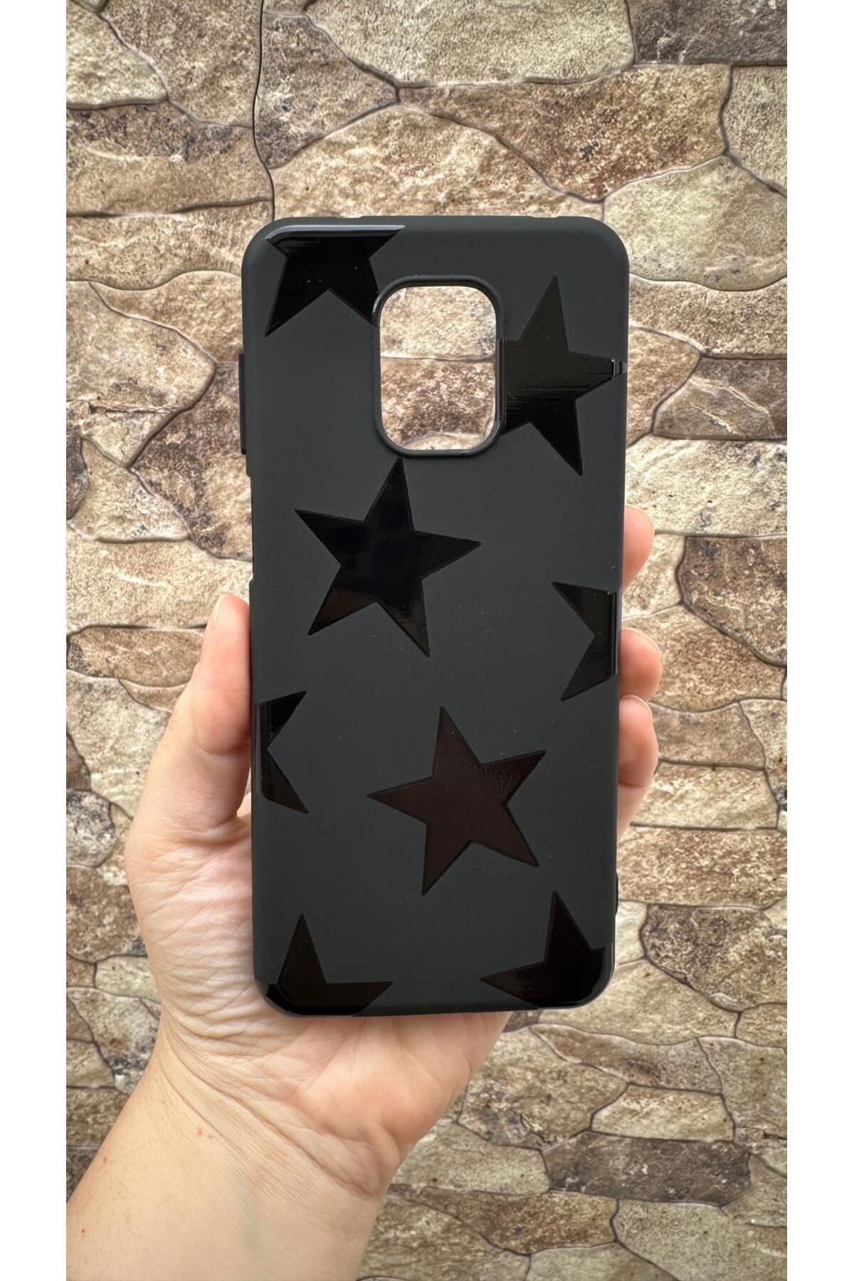 Redmi Note 9 Pro ve 9S Uyumlu Star Desenli Silikon Darbe Emici Rubber Kılıf