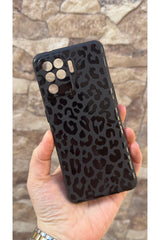 Oppo Reno 5 Lite Uyumlu Leopar Desenli Silikon Darbe Emici Klasik Korumalı Rubber Kılıf