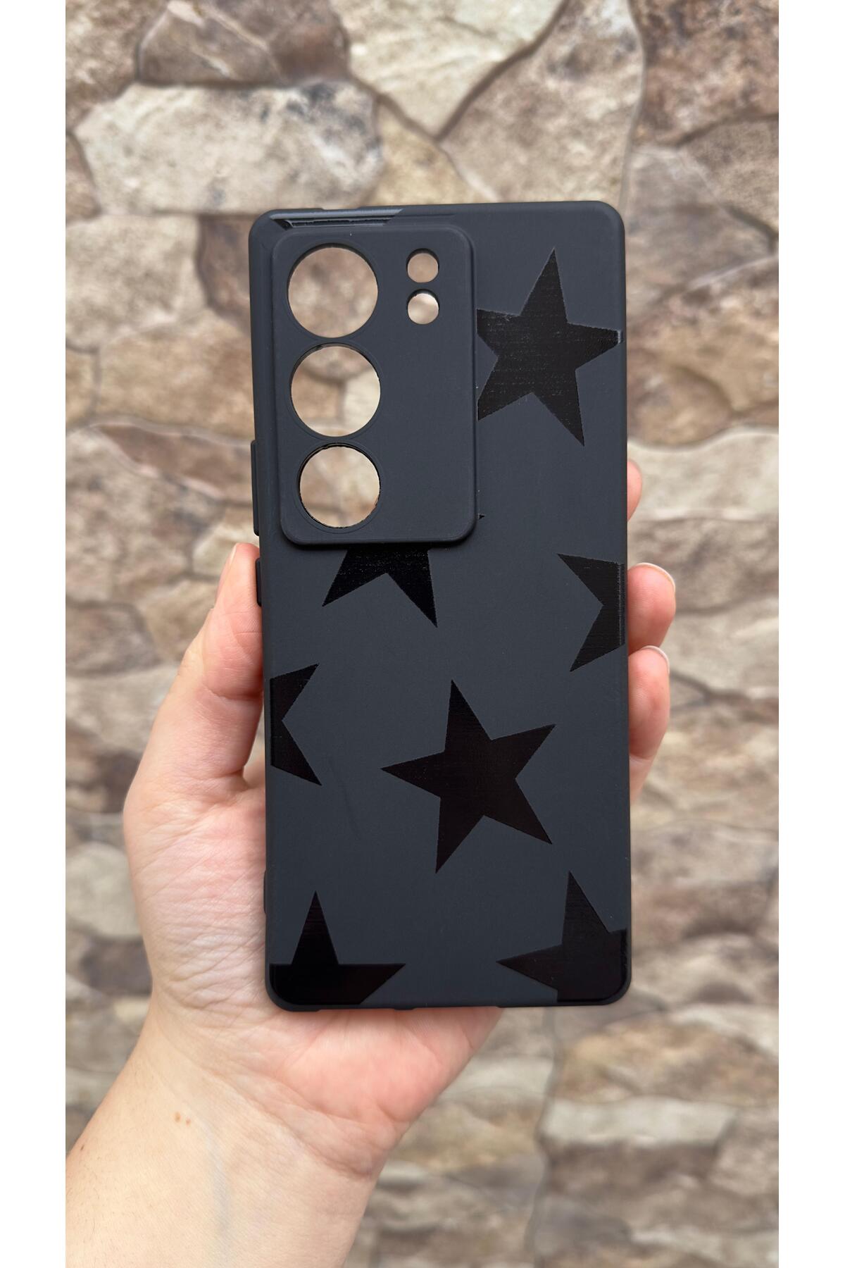 VİVO V29 Uyumlu Star Silikon Darbe Emici Klasik Korumalı Rubber Kılıf