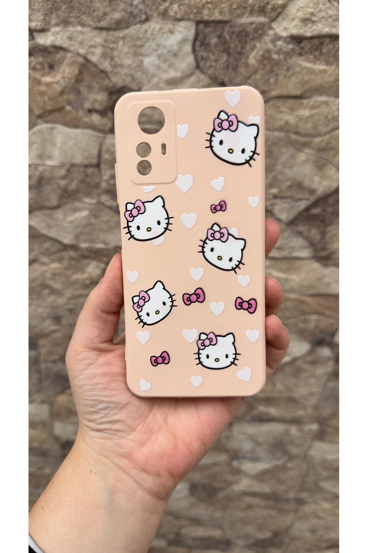 Redmi Note 12S Uyumlu Hello Kity Silikon Darbe Emici Klasik Korumalı Rubber Kılıf