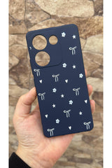 TECNO CAMON 20 PRO Uyumlu Mini Fiyonk Desenli Silikon Darbe Emici Klasik Korumalı Rubber Kılıf