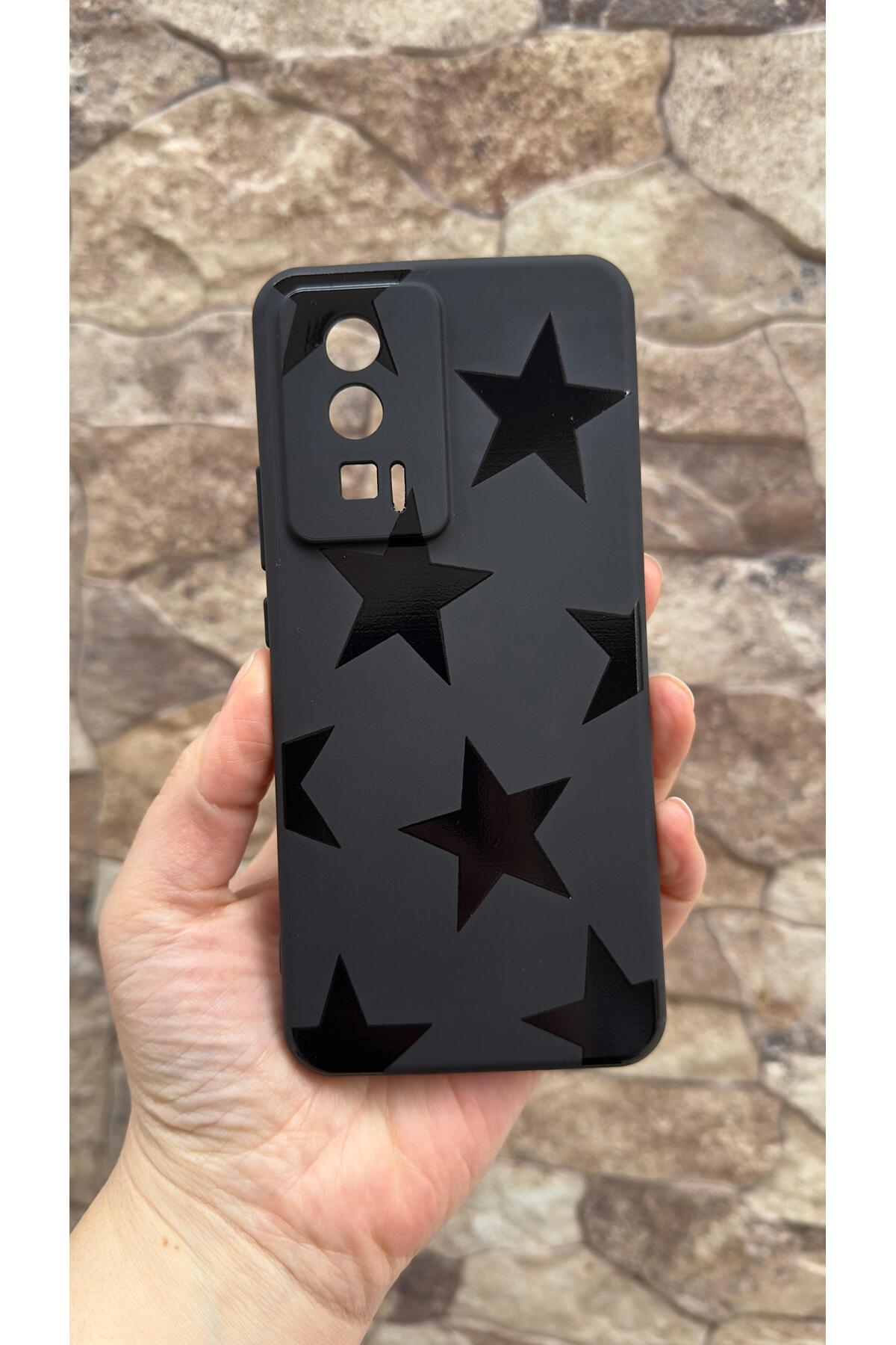 Poco F5 Pro Uyumlu Star Silikon Darbe Emici Klasik Korumalı Rubber Kılıf