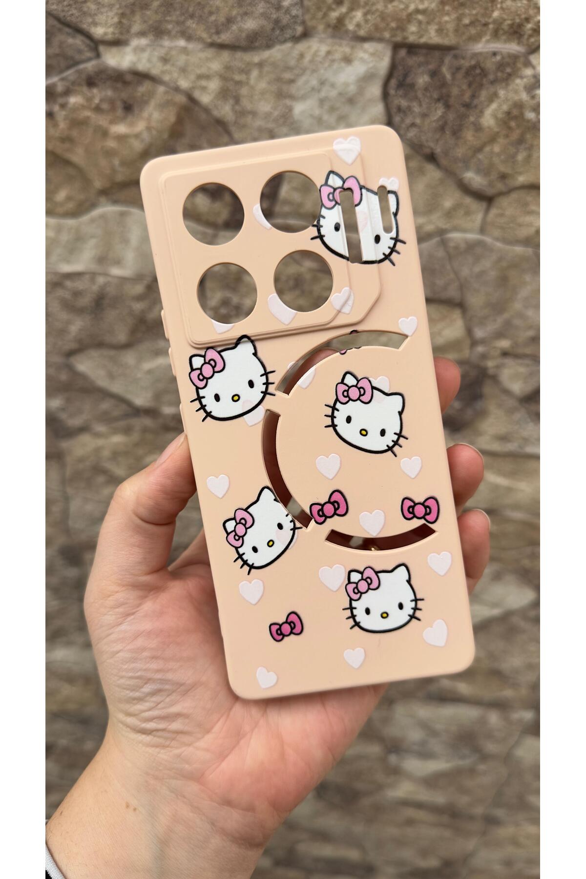 İnfinix GT 20 Pro Uyumlu Hello Kity Silikon Darbe Emici Klasik Korumalı Rubber Kılıf