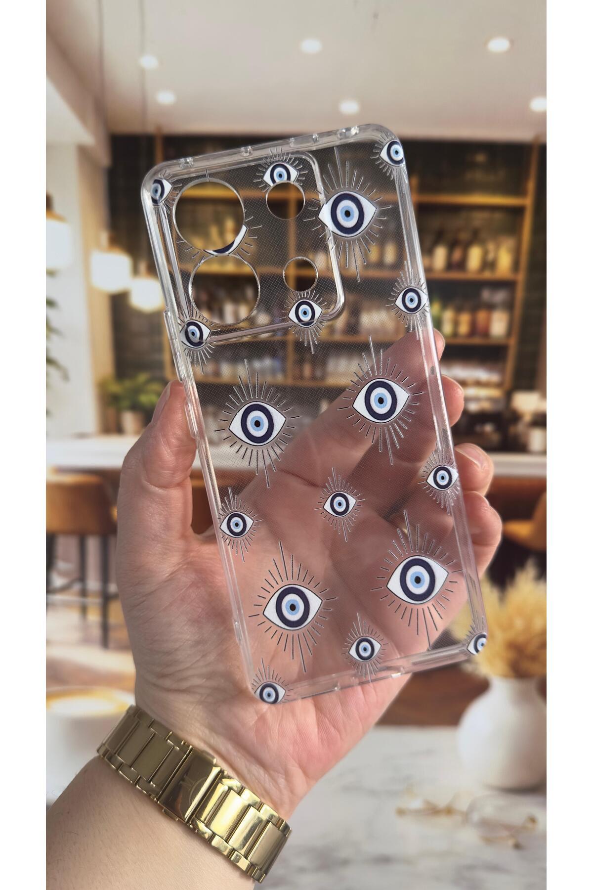 Xiaomi Redmi Note 13 Pro 5G Uyumlu Evıleye Desenli Şeffaf Darbe Emici Kamera Korumalı Clear Kılıf