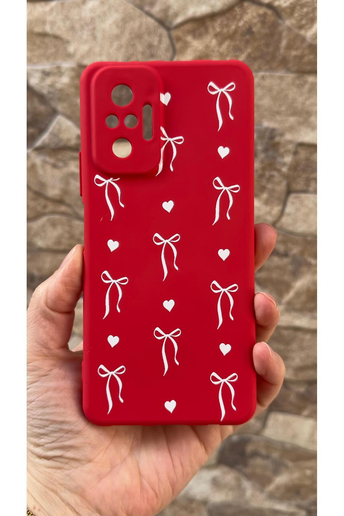 Redmi Note 10 Pro Uyumlu Kalpli Fiyonk Desenli Silikon Darbe Emici Klasik Korumalı Rubber Kılıf