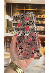 Samsung A04 Uyumlu Love Yazı Desenli Şeffaf Darbe Emici Kamera Korumalı Clear Kılıf