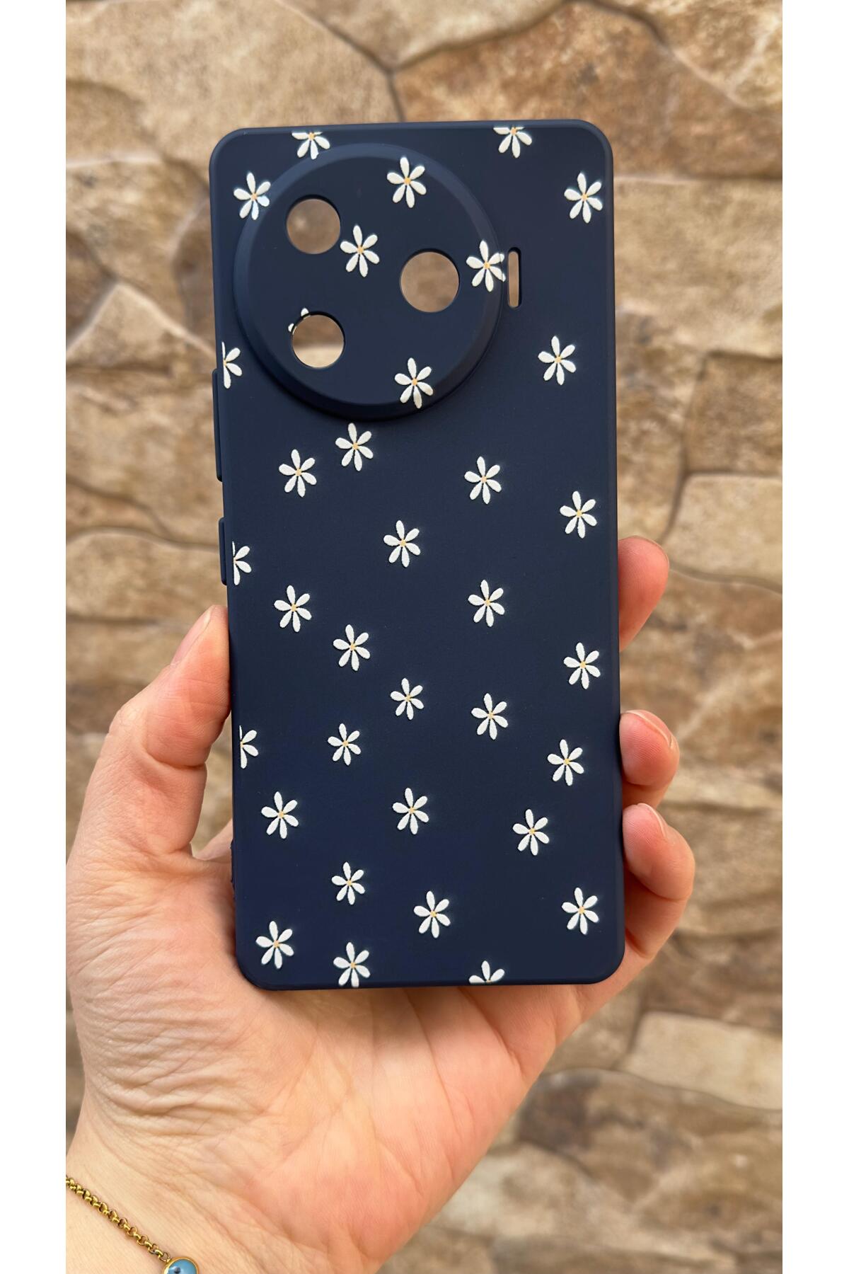 Tecno Camon 30 Pro 5G Uyumlu Mini Papatya Desenli Silikon Darbe Emici Klasik Korumalı Rubber Kılıf