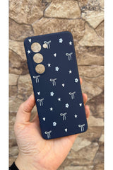 Samsung Galaxy A17 Uyumlu Mini Fiyonk Desenli Silikon Darbe Emici Klasik Korumalı Rubber Kılıf