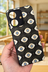 REALME NOTE 60 Uyumlu Evıl Eye Desenli Silikon Darbe Emici Klasik Korumalı Rubber Kılıf