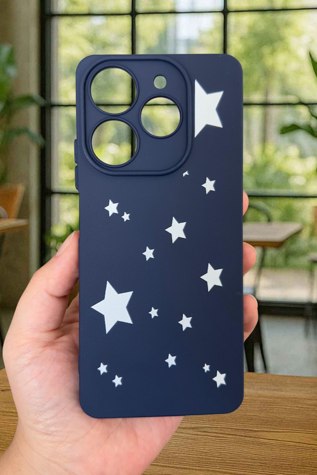 Tecno Spark 10 PRO Uyumlu Mini Yıldız Desenli Silikon Darbe Emici Klasik Korumalı Rubber Kılıf