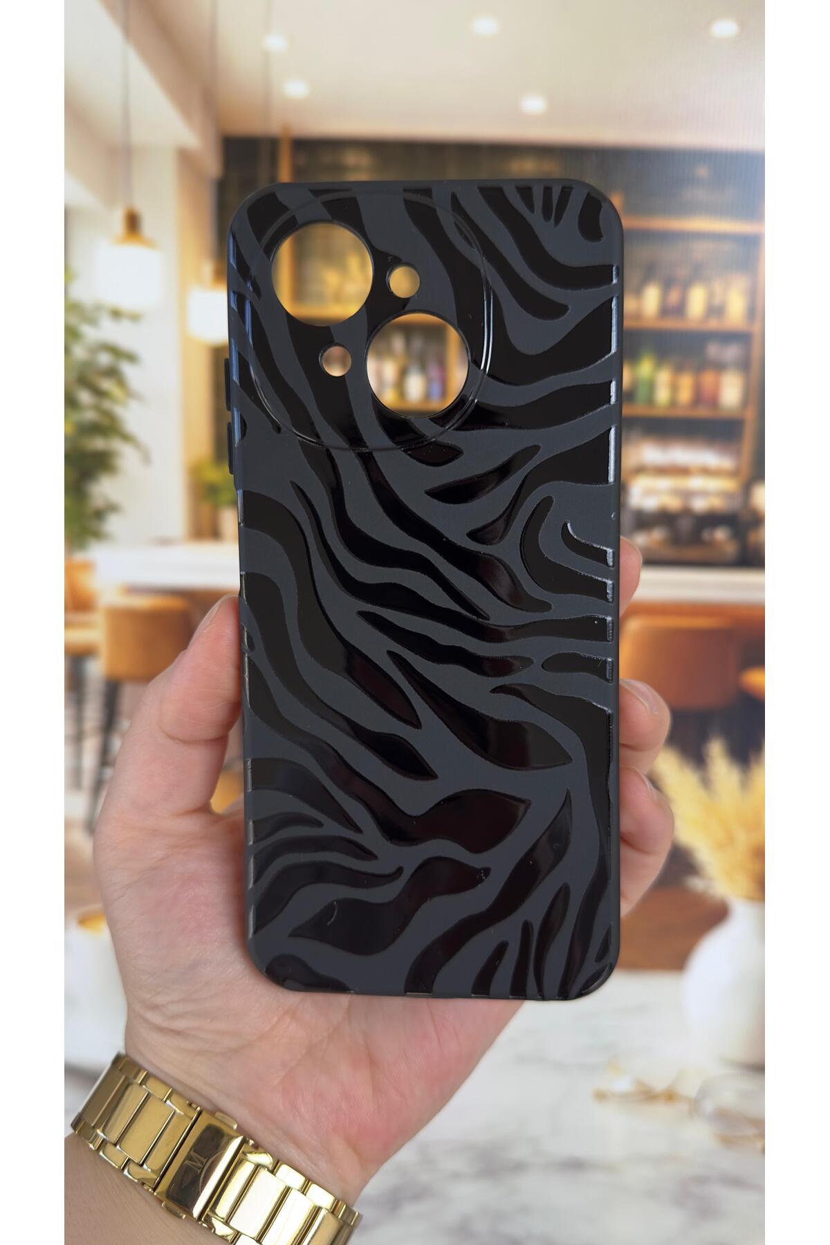 Tecno Spark Go1 Uyumlu Zebra Desenli Silikon Darbe Emici Klasik Korumalı Rubber Kılıf