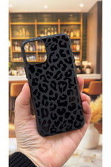 Iphone 11 Pro Uyumlu Leopar Desenli Silikon Darbe Emici Klasik Korumalı Rubber Kılıf