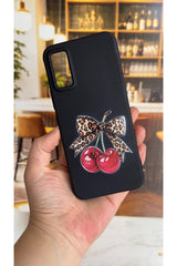 Infinix GT 30 Pro Uyumlu Kiraz Fiyonk Leopar Desenli Silikon Darbe Emici Klasik Rubber Kılıf