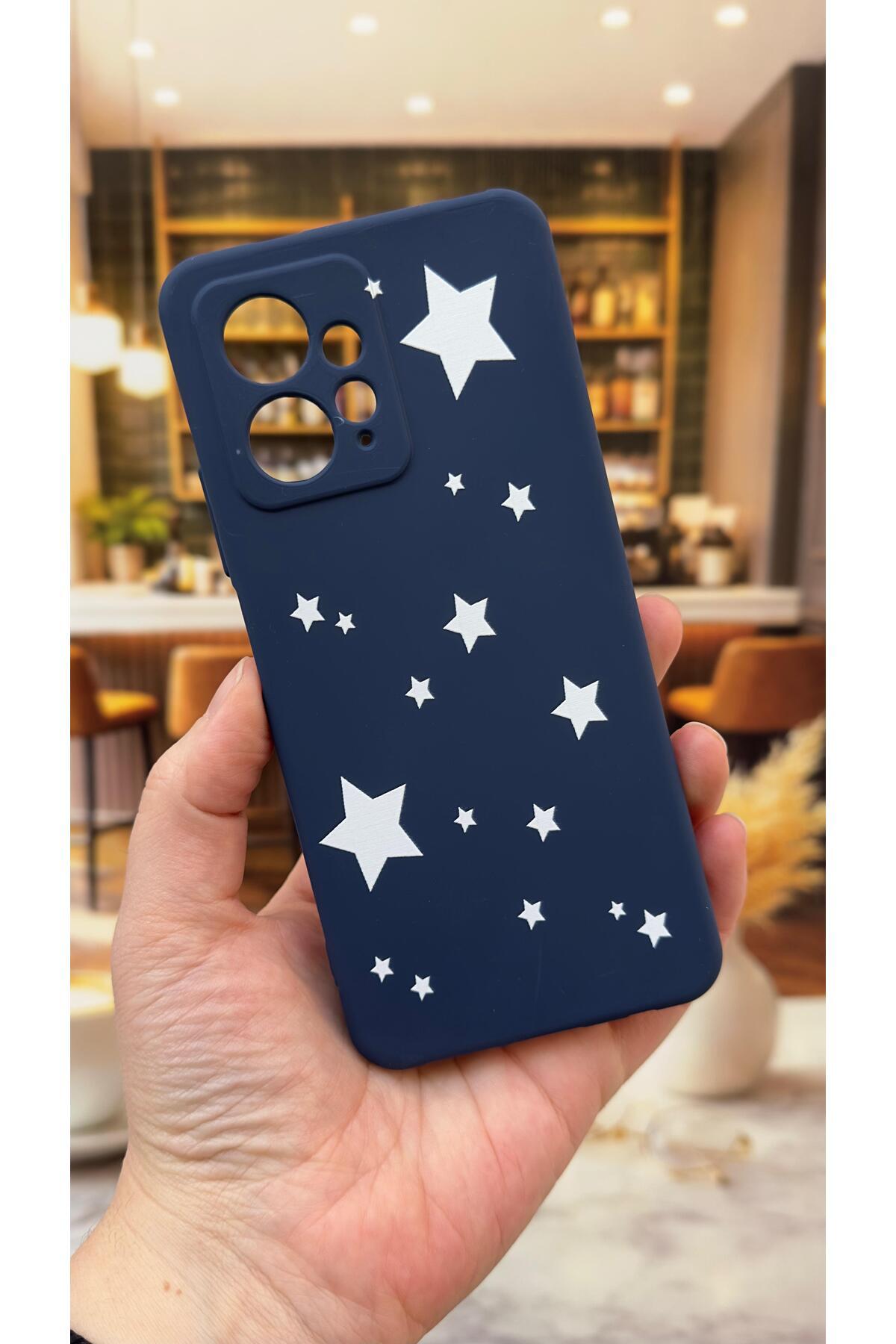 Xiaomi Redmi Note 12 4G Uyumlu Mini Yıldız Desenli Silikon Darbe Emici Klasik Rubber Kılıf