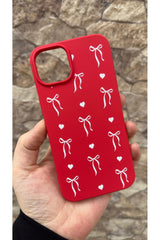 iPhone 11 Uyumlu Kalpli Fiyonk Desenli Silikon Darbe Emici Klasik Korumalı Rubber Kılıf