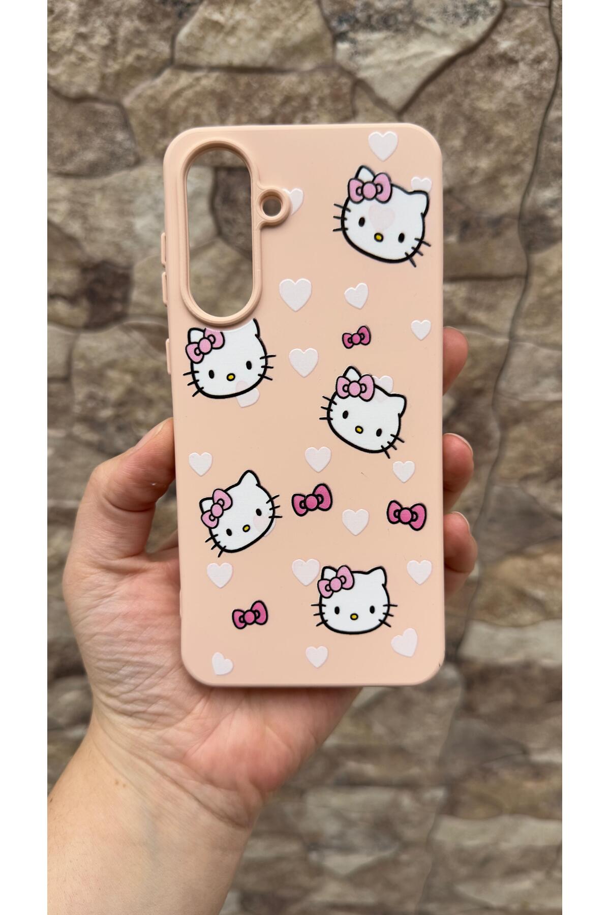 Samsung Galaxy A56 Uyumlu Hello Kity Silikon Darbe Emici Klasik Korumalı Rubber Kılıf