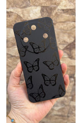 Honor Magic 8 Lite Uyumlu Siyah Kelebek Desenli Silikon Darbe Emici Klasik Korumalı Rubber Kılıf