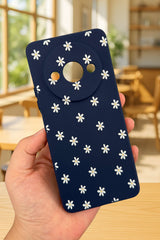 Xiaomi Redmi A3 Uyumlu Mini Papatya Desenli Silikon Darbe Emici Klasik Korumalı Rubber Kılıf