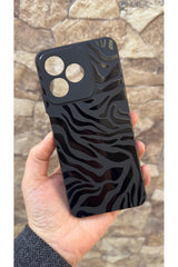 REALME C53 Uyumlu Zebra Desenli Silikon Darbe Emici Klasik Korumalı Rubber Kılıf