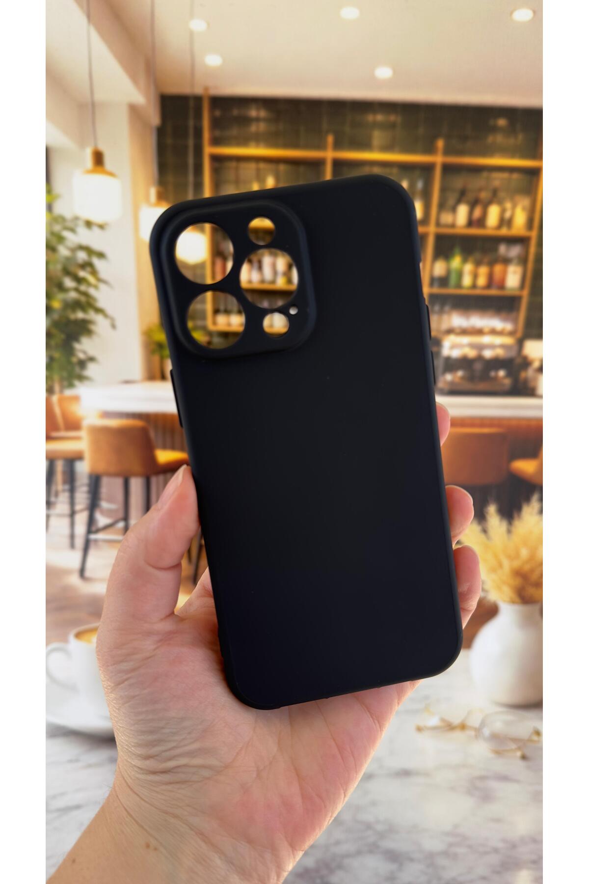 iPhone 14 Pro Max Uyumlu Silikon Darbe Emici Klasik Korumalı Rubber Kılıf
