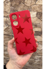 REDMİ 13C Uyumlu Kırmızı Star Silikon Darbe Emici Kamera Korumalı Yumuşak UBBER Kılıf