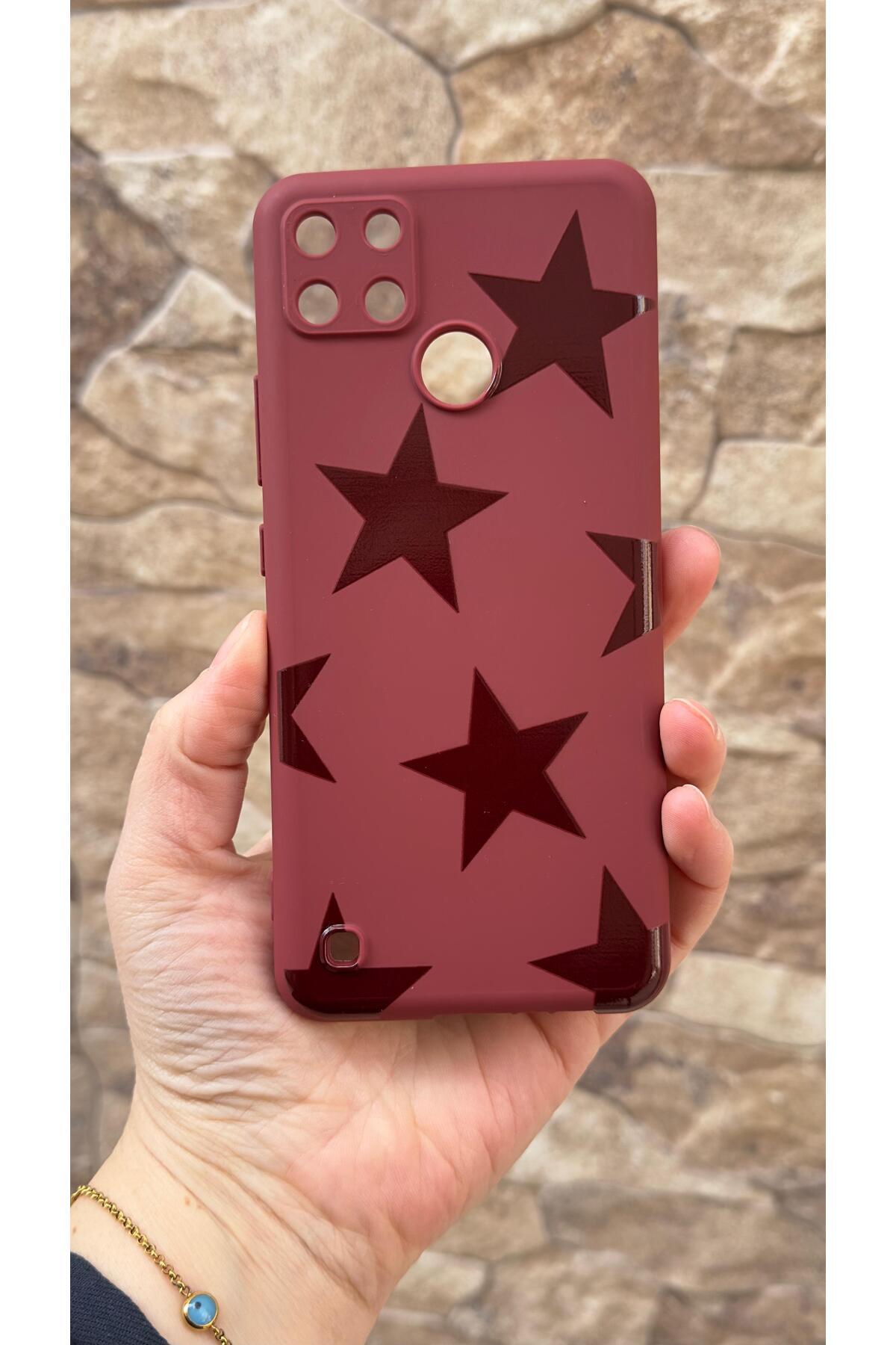 Realme C21Y Ve C25Y Uyumlu Star Silikon Darbe Emici Klasik Korumalı Rubber Kılıf