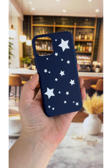 Iphone 11 Pro Max Uyumlu Mini Yıldız Desenli Silikon Darbe Emici Klasik Korumalı Rubber Kılıf