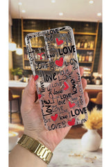 Redmi Note 11 Pro ve Note 12 Pro 4G-Love Yazı Desenli Şeffaf Darbe Emici Kamera Korumalı Clear Kılıf