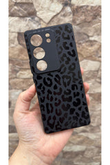 VİVO V29 Uyumlu Leopar Desenli Silikon Darbe Emici Klasik Korumalı Rubber Kılıf