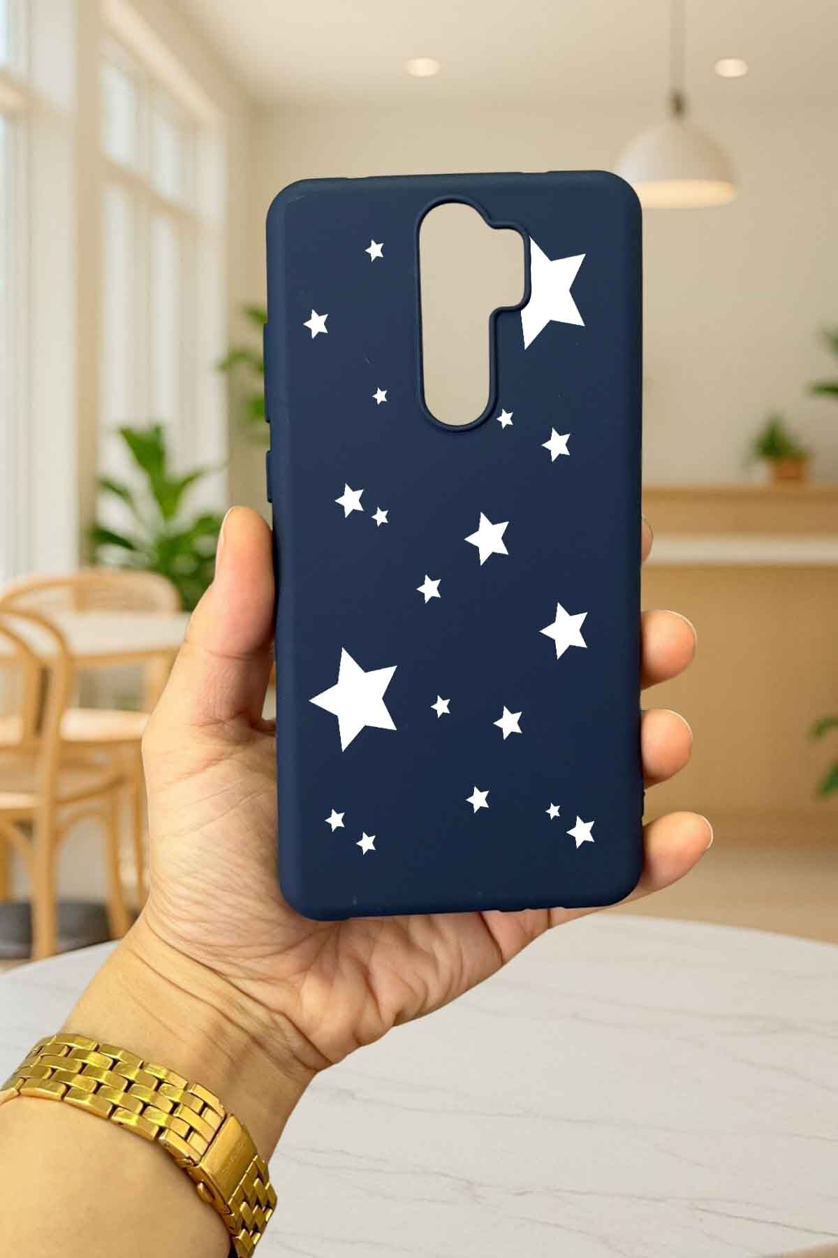 OPPO RENO 2Z Uyumlu Mini Yıldız Desenli Silikon Darbe Emici Klasik Korumalı Rubber Kılıf