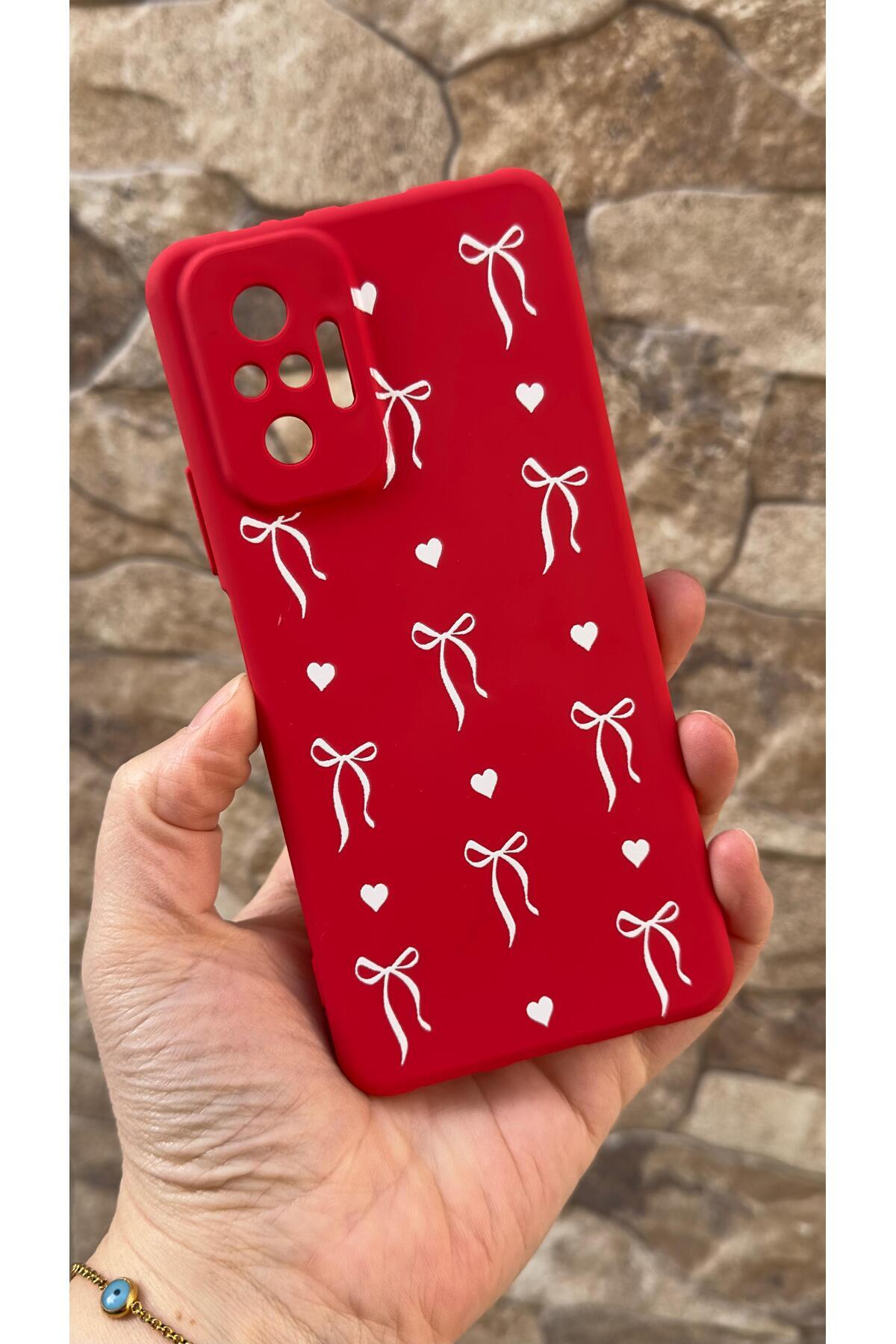 Redmi Note 10 Pro Uyumlu Kalpli Fiyonk Desenli Silikon Darbe Emici Klasik Korumalı Rubber Kılıf