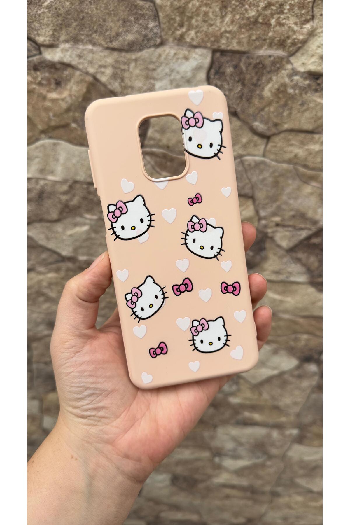 Redmi Note 9 Pro/9S Uyumlu Hello Kity Silikon Darbe Emici Klasik Korumalı Rubber Kılıf