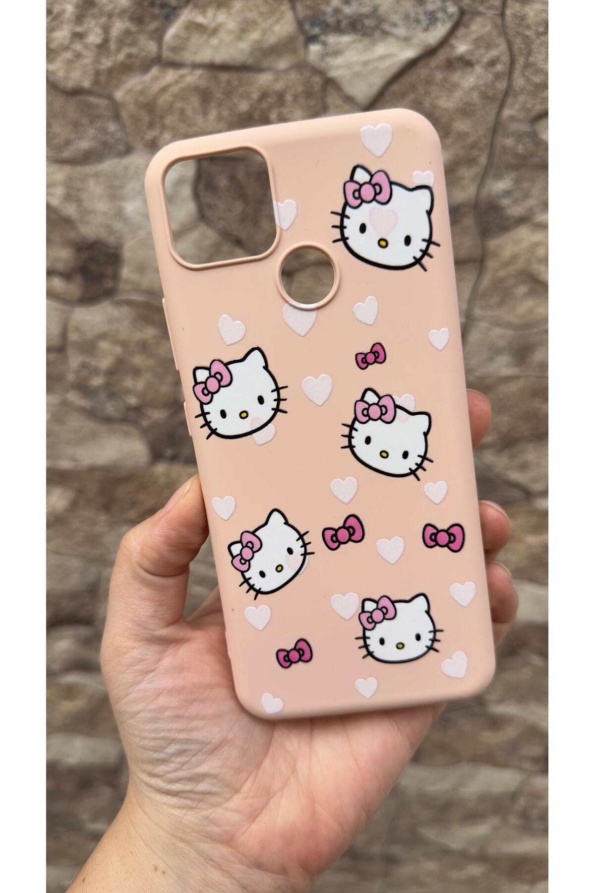 Realme C25 Uyumlu Kılıf Hello Kity Silikon Darbe Emici Klasik Korumalı Rubber KAPAK