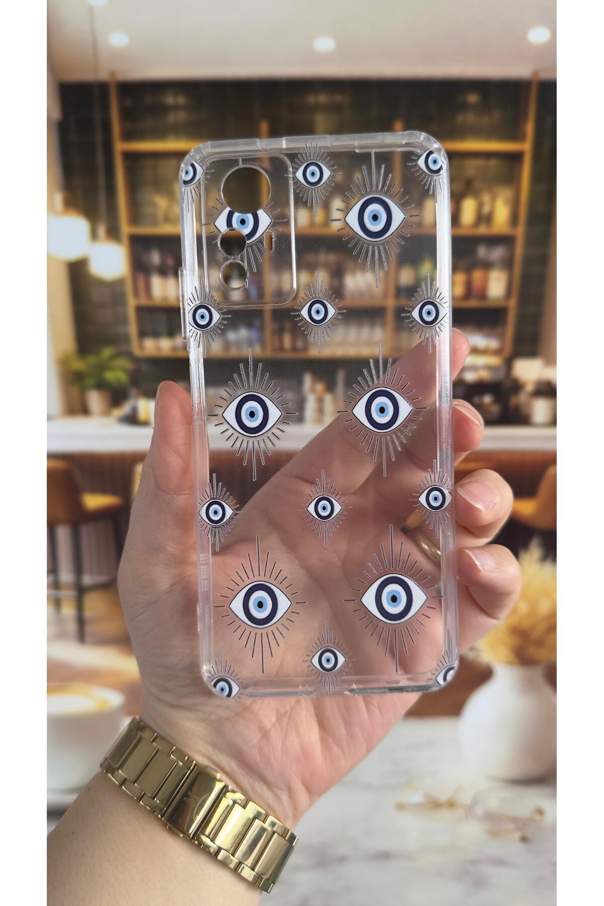 Xiaomi Redmi Note 12S Uyumlu Evıleye Desenli Şeffaf Darbe Emici Kamera Korumalı Clear Kılıf