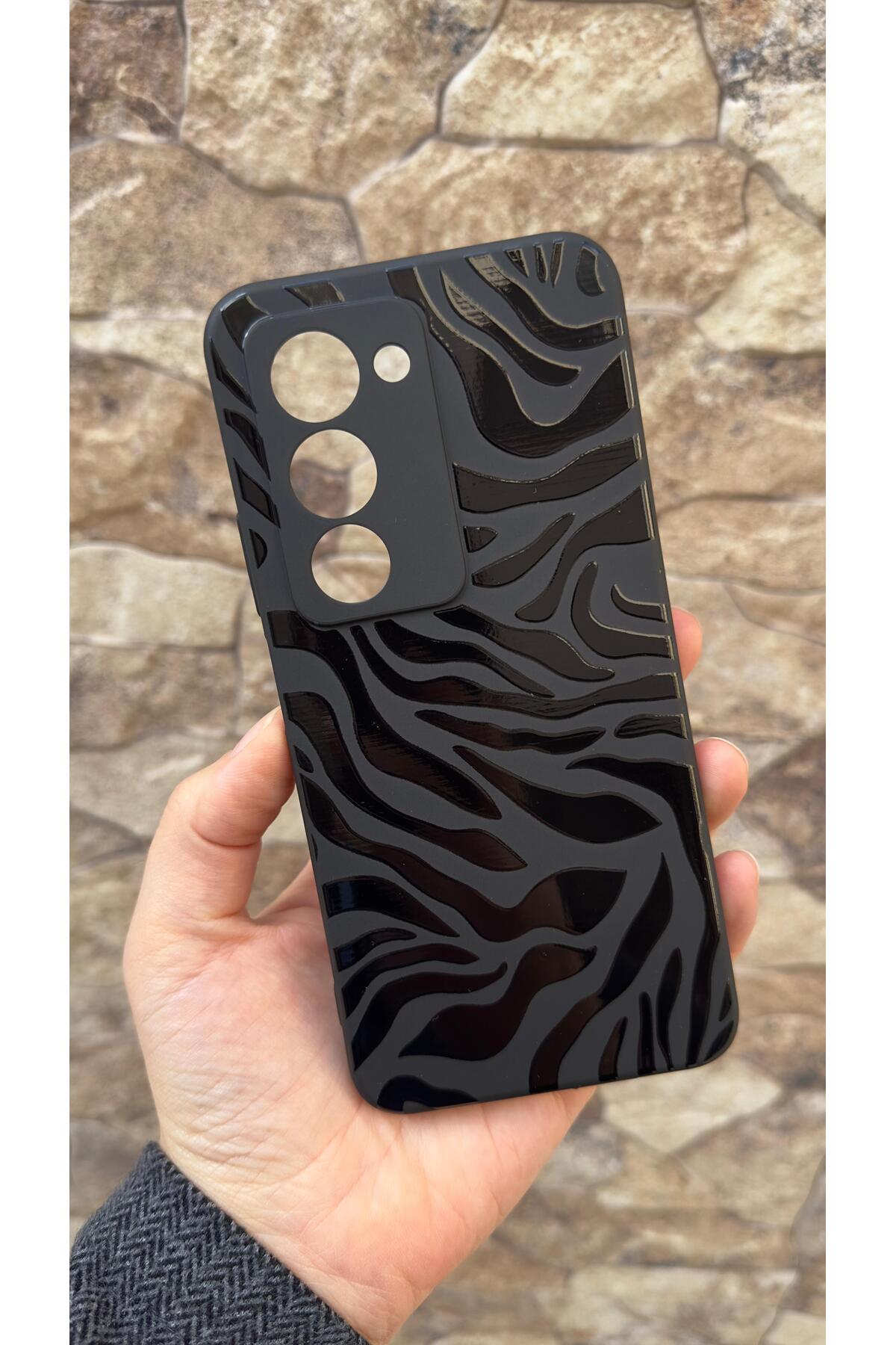 Redmi 15 Uyumlu Zebra Desenli Silikon Darbe Emici Klasik Korumalı Rubber Kılıf