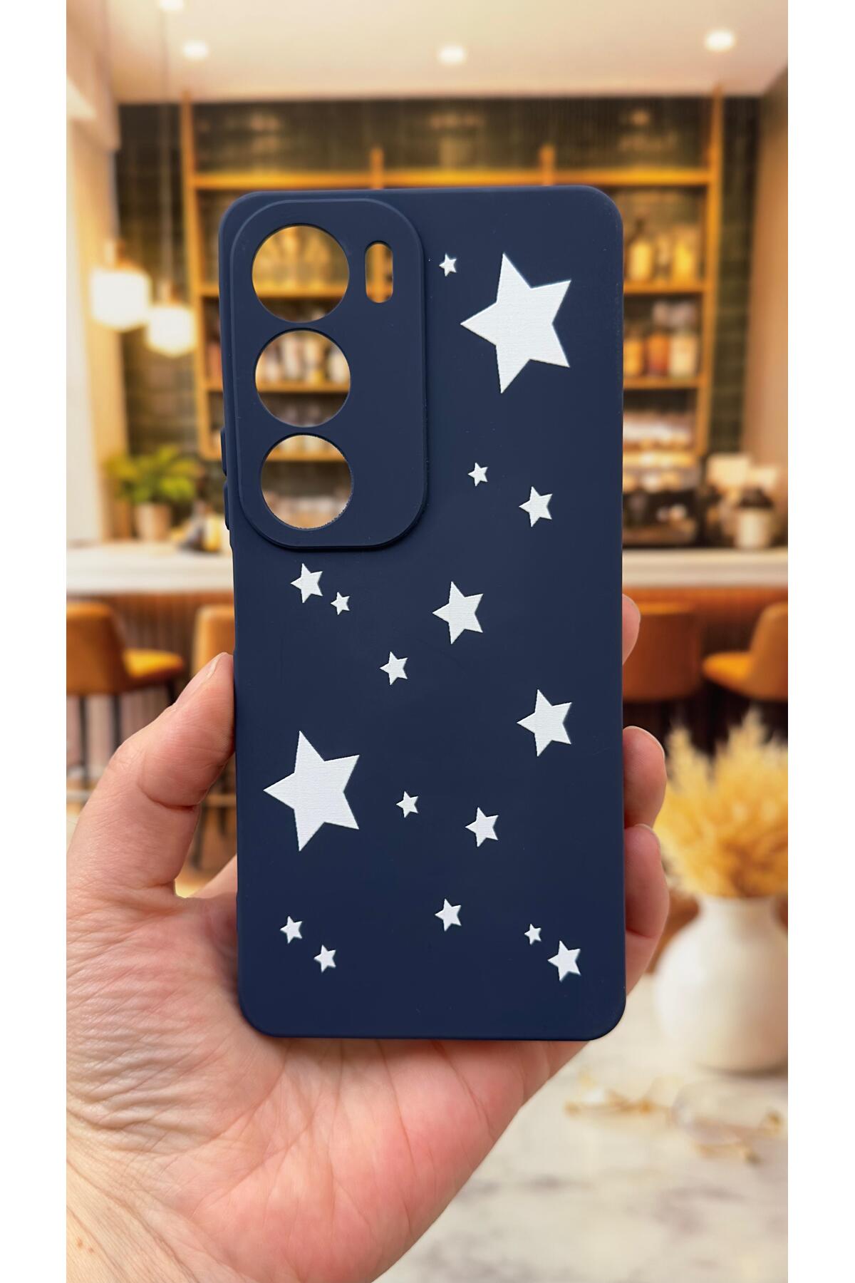 VİVO Y19S Uyumlu Mini Yıldız Desenli Silikon Darbe Emici Klasik Korumalı Rubber Kılıf