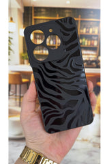Tecno Spark 20/20C Uyumlu Zebra Desenli Silikon Darbe Emici Klasik Korumalı Rubber Kılıf