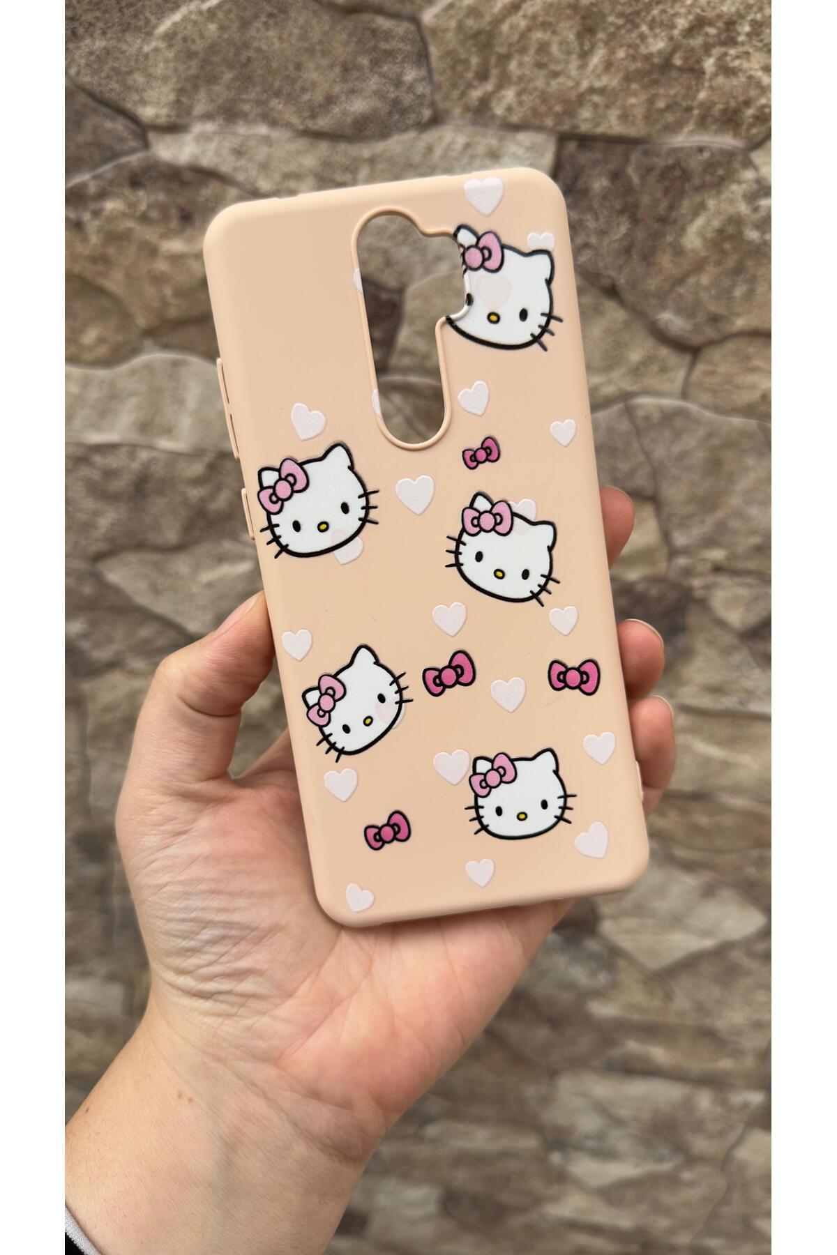 Xiaomi Redmi Note 8 Pro Uyumlu Hello Kity Silikon Darbe Emici Klasik Korumalı Rubber Kılıf