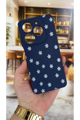 Tecno Spark 20/20C Uyumlu Mini Papatya Desenli Silikon Darbe Emici Klasik Korumalı Rubber Kılıf